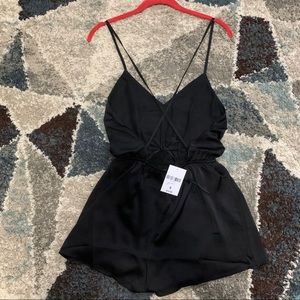 Black Strappy Backless Romper